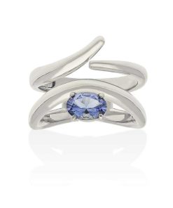 Anillos Marina Garcia | Anillo Galaxy Curvo Azul En Plata