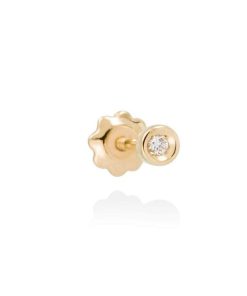 Pendientes Marina Garcia | Piercing Chaton Mini En Oro Amarillo 18Kt Y Diamante