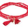 Pulseras Marina Garcia | Pulsera Zen Rojo En Plata Rosa