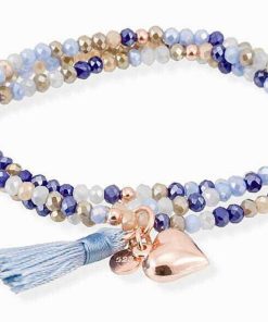 Pulseras Marina Garcia | Pulsera Zen Azul En Plata Rosa