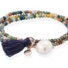 Pulseras Marina Garcia | Pulsera Zen Azul En Plata Rosa