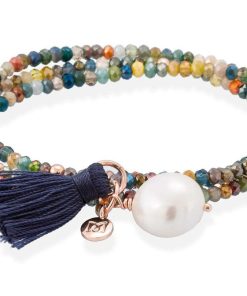 Pulseras Marina Garcia | Pulsera Zen Azul En Plata Rosa