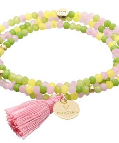 Pulseras Marina Garcia | Pulsera Zen British Rose Con Chapa Gracias