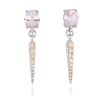 Pendientes Marina Garcia | Pendientes Pastel Rosa En Plata