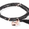 Pulseras Marina Garcia | Pulsera Zen Negro En Plata Rosa