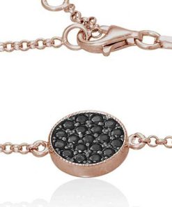 Pulseras Marina Garcia | Pulsera Jour Negro En Plata Rosa