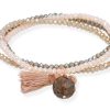 Pulseras Marina Garcia | Pulsera Zen Marr N En Plata Rosa