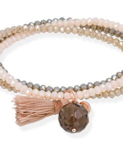 Pulseras Marina Garcia | Pulsera Zen Marr N En Plata Rosa