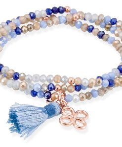 Pulseras Marina Garcia | Pulsera Zen Azul En Plata Rosa