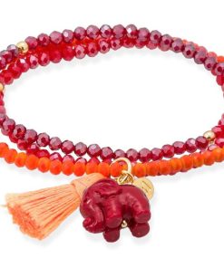 Pulseras Marina Garcia | Pulsera Zen Ne N Naranja Con Elefante