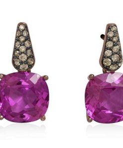 Pendientes Marina Garcia | Pendientes Jaipur Fucsia En Plata Rosa