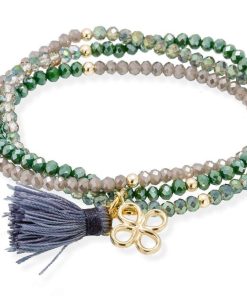 Pulseras Marina Garcia | Pulsera Zen Verde En Plata Dorada