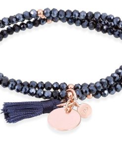 Pulseras Marina Garcia | Pulsera Zen Azul En Plata Rosa