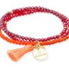 Pulseras Marina Garcia | Pulsera Zen Ne N Naranja Con Chapa Gr Cies