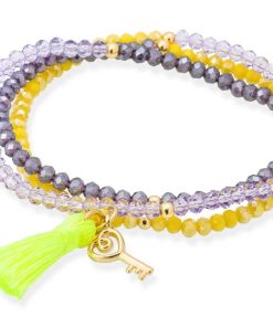 Pulseras Marina Garcia | Pulsera Zen Ne N Amarilla Con Llave