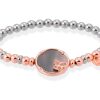 Pulseras Marina Garcia | Pulsera Bamboo Gris En Plata Rosa