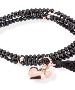 Pulseras Marina Garcia | Pulsera Zen Negro En Plata Rosa