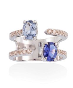 Anillos Marina Garcia | Anillo Twin Azul En Plata