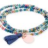 Pulseras Marina Garcia | Pulsera Zen Multicolor En Plata Rosa