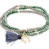 Pulseras Marina Garcia | Pulsera Zen Verde En Plata Dorada