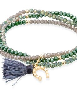 Pulseras Marina Garcia | Pulsera Zen Verde En Plata Dorada