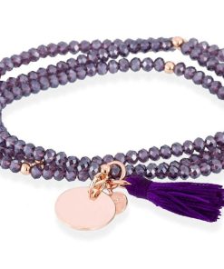 Pulseras Marina Garcia | Pulsera Zen Malva En Plata Rosa