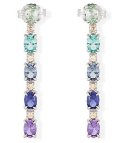 Pendientes Marina Garcia | Pendientes Cannes Multicolor En Plata