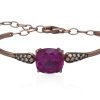 Pulseras Marina Garcia | Pulsera Jaipur Fucsia En Plata Rosa