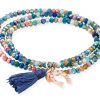 Pulseras Marina Garcia | Pulsera Zen Azul En Plata Rosa