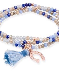 Pulseras Marina Garcia | Pulsera Zen Azul En Plata Rosa