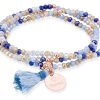 Pulseras Marina Garcia | Pulsera Zen Azul En Plata Rosa