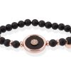 Pulseras Marina Garcia | Pulsera Moon Negro En Plata Rosa