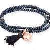 Pulseras Marina Garcia | Pulsera Zen Azul En Plata Rosa