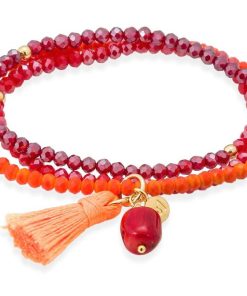 Pulseras Marina Garcia | Pulsera Zen Ne N Naranja Con Piedra Natural