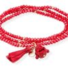 Pulseras Marina Garcia | Pulsera Zen Rojo En Plata Rosa