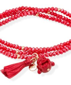 Pulseras Marina Garcia | Pulsera Zen Rojo En Plata Rosa