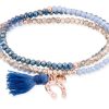 Pulseras Marina Garcia | Pulsera Zen Azul En Plata Rosa