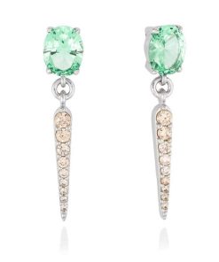 Pendientes Marina Garcia | Pendientes Pastel Verde En Plata