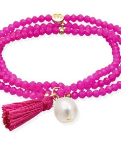 Pulseras Marina Garcia | Pulsera Zen Fucsia Con Perla