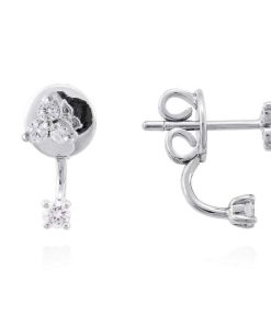 Pendientes Marina Garcia | Pendientes Ear Cuff Tr Bol En Oro Blanco 18Kt. Y Diamantes