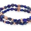 Pulseras Marina Garcia | Pulsera Samsara Azul En Plata Rosa