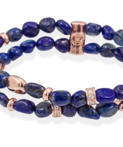 Pulseras Marina Garcia | Pulsera Samsara Azul En Plata Rosa