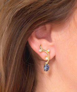 Pendientes Marina Garcia | Pendientes Cannes Azul En Plata Dorada