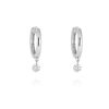 Pendientes Marina Garcia | Pendientes Aro En Oro Blanco 18Kt. Y Diamantes 0,14 Qt.