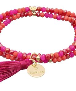 Pulseras Marina Garcia | Pulsera Zen Buganvilla Con Chapa Gracias