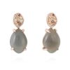 Pendientes Marina Garcia | Pendientes Mink Gris En Plata Rosa