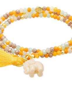 Pulseras Marina Garcia | Pulsera Zen Mostaza Con Elefante