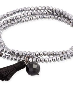 Pulseras Marina Garcia | Pulsera Zen Plateado En Plata Negra