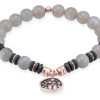 Pulseras Marina Garcia | Pulsera Mink Gris En Plata Rosa