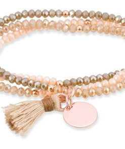 Pulseras Marina Garcia | Pulsera Zen Marr N En Plata Rosa